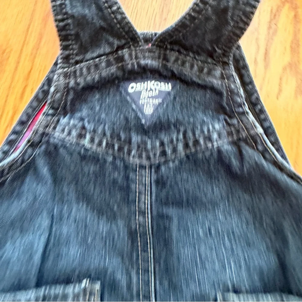 OshKosh B'gosh Dark Blue Denim Overalls for Boys 12 Months 12M Flannel Lined
